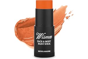 Wismee Orange Eye Black Sports, Orange Face Body Paint Stick,Sweatproof Waterproof Face Painting Makeup for Halloween Pumpkin Special Effects SFX Cosplay Costume Parties