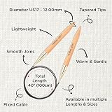 KnitPro Basix Beech Fixed Circular Needles 40" 12.00mm 100cm view 3