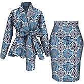 African Clothes for Women Wedding Ankara Dashiki Party Outfits 2 Piece Set African Top and Skirts Lady African Attire