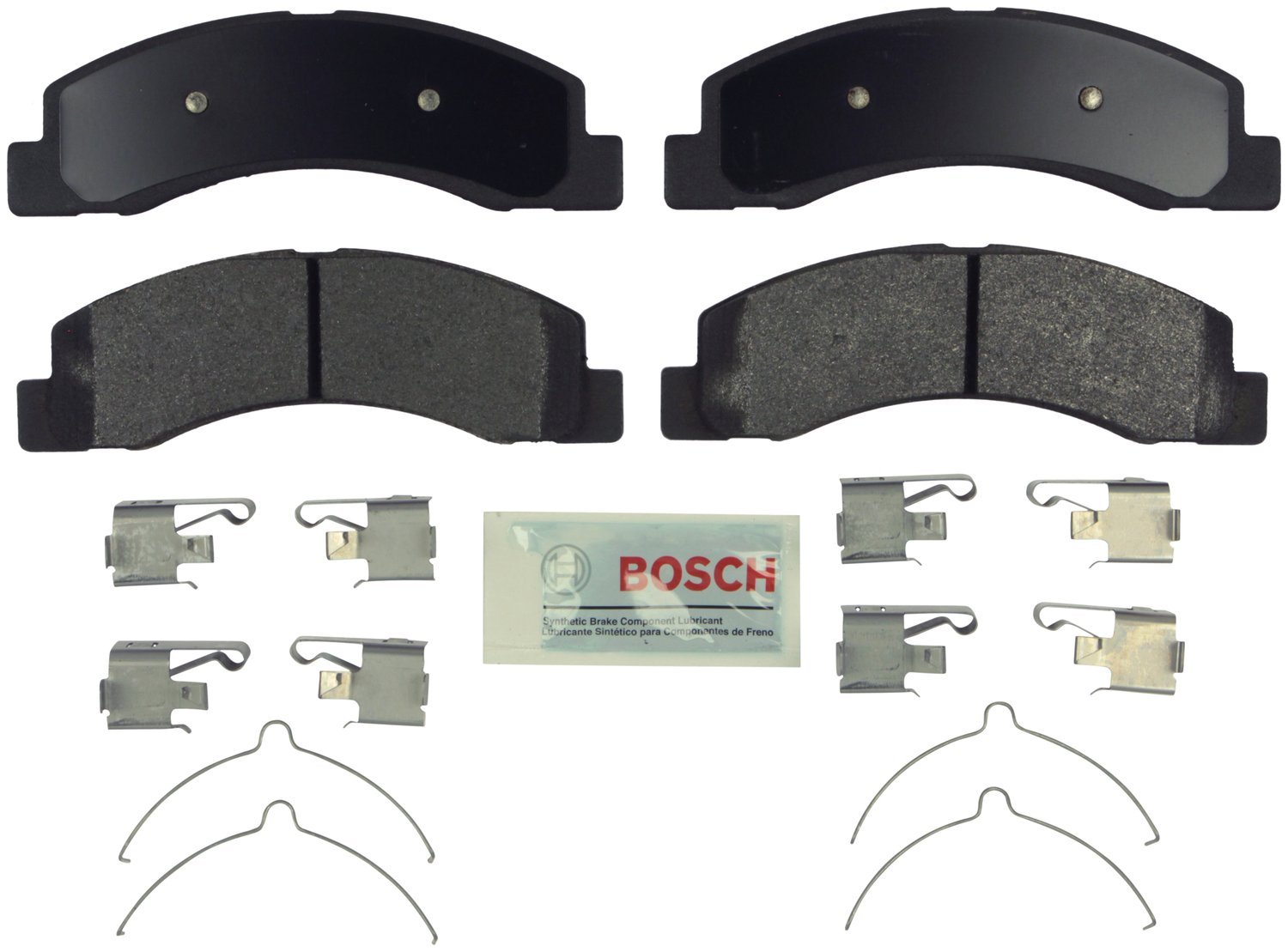 Photo 1 of (previously opened) (untested) BOSCH BE824H Blue Semi-Metallic Disc Brake Pad Set With Hardware - Compatible With Select Ford Excursion, F-150, F-250 Super Duty, F-350 Super Duty; FRONT