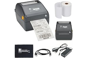 ANYHDD Zebra ZD421 (ZD4A042-D01M00EZ) USB/Bluetooth - Zebra GK420d Replacement, Direct Thermal Label Printer 203 dpi with 4x6 Thermal Roll + Power Adapter + USB 2.0 Cable + Microfiber Cloth Included