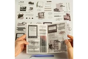 Diuhofart 40 Sheets Vintage Washi Stickers Book for Adults, Junk Journal Book Ephemera with 180pcs Film Stickers and 20 Adhesive Scrapbooking Papers, Bullet Journaling Scrapbook Supplies