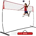 ZEALFEEL Volleyball Net, 12ft/20ft Training Set Height Adjustable, Portable Freestanding Practice for Hitting or Serving Drills, Pop up With Carry Bag for Backyard or Outdoor