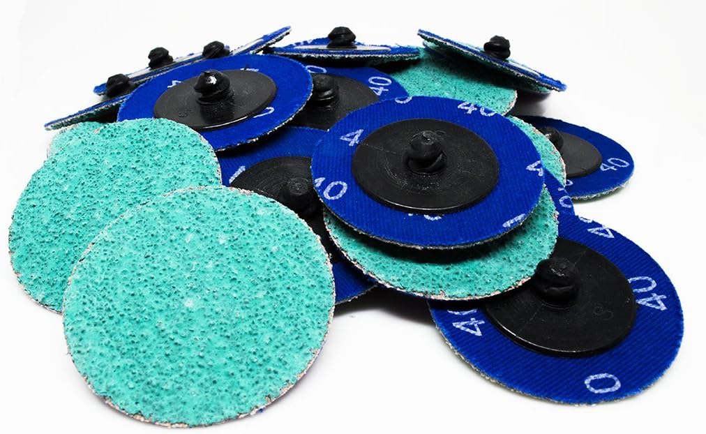 25 Pack 3" 40 Grit Zirconia+Grind Aid Quick Change Sanding Discs Type R
