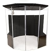 6-panel Isolation Booth with 78-inch Panels for Drums and Music Recording - All Acrylic Drum Shield with Padded Sound Dampers, Lid, Support Beam, and Clip-on Fan