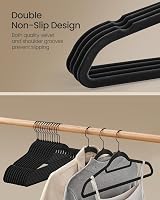 SONGMICS Velvet Hangers Set of 50 Non-Slip Slim Coat Hangers with Tie Bar view 3