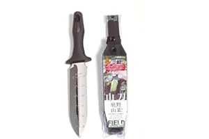 Nisaku NJP800 Yamagatana Hori Weeding & Digging Knife, Japanese Stainless Steel 7.25-Inch Blade, 5.5-Inch Ergonomic Black Plastic Handle