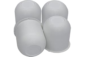 AUTOMOTIVE AUTHORITY LLC 4 White Trailer Wheel Hub Center Cap 3.125" Diameter Travel Trailer, Camper RV (White)