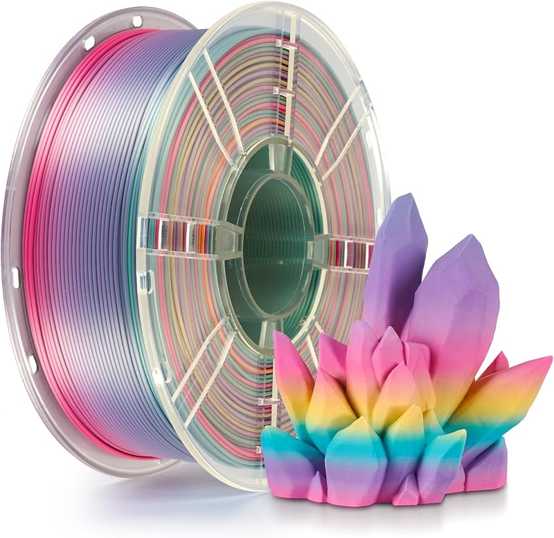 Kingroon PLA Filament 1.75 mm 1kg Silk Rainbow Candy