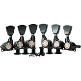 Guyker Guitar Locking Tuners (3L + 3R Handed) &ndash; 1:21 Lock String Sealed Tuning Key Pegs Machine Heads with Keystone Knob Replacement for LP, SG, TL Style Electric or Acoustic Guitars &ndash; Black