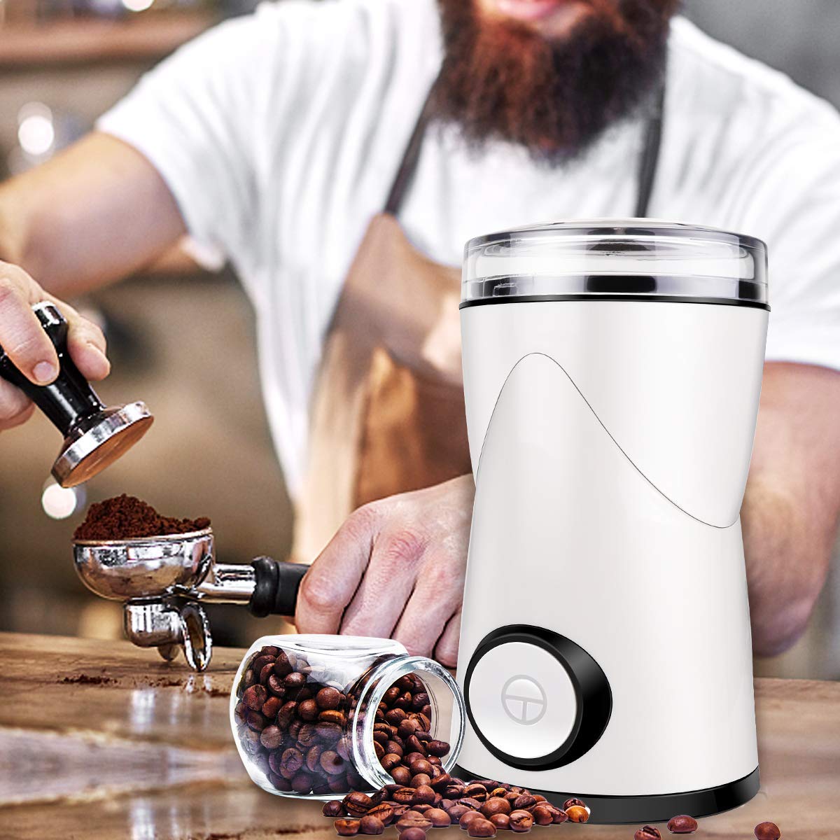 morpilot Electric Coffee Grinder,Spice Grinder,70g Capacity 150w with Stainless Steel Blade BPA Free,Fast Grinding for Coffee Bean, Spices, Nut and Herb