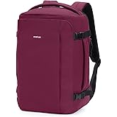 ECOHUB 40L Carry-On Travel Backpack, TSA-Friendly, Anti-Theft Water-Resistant Lightweight with 17.3″ Laptop Compartment, Durable PFAS-Free Rucksack, Red