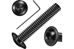 Mywish M6 x 30mm 25Pcs Flange Button Head Hex Socket Cap Screws Bolts, 304 Stainless Steel Furniture M6x1.0 Bolts Full Thread