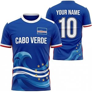 Custom Cabo Verde Jersey - Cape Verde Soccer Shirt - Cape Verdean Football Flag Pride Fan Gift Match Day Outfit