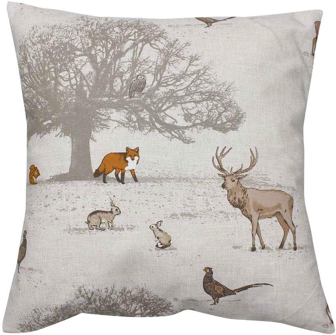 Harrison Cropper Tatton Woodland Animal Cushion Cover (16", Cream