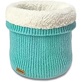 Vogium Unisex Fleece-Lined Ribbed Thermal Knit Neck Warmer Gaiter | Winter Scarf Face Covering for Skiing,Hiking,Outdoor Work