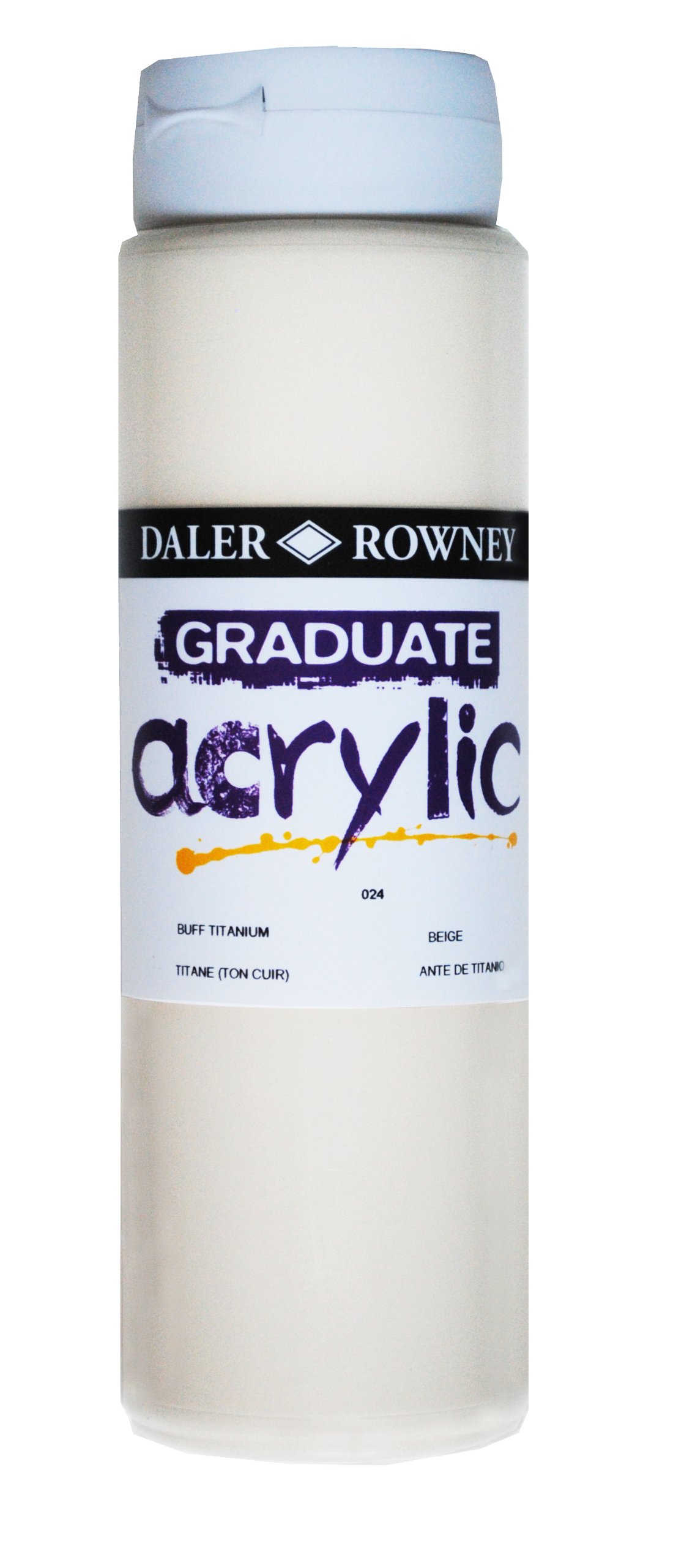 Daler-Rowney Graduate Acrylic Paint, Plastic Bottle, 16.91oz - 500 ml, Buff Titanium