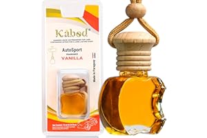 Kabod Premium Vanilla Car Air Freshener | Hanging Essential Oil Diffuser | Long-Lasting Natural Scent | Odor Eliminator | 10 ml