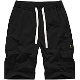 VtuAOL Women's Cargo Shorts Elastic Waist Comfy Cotton Loose Fit Shorts