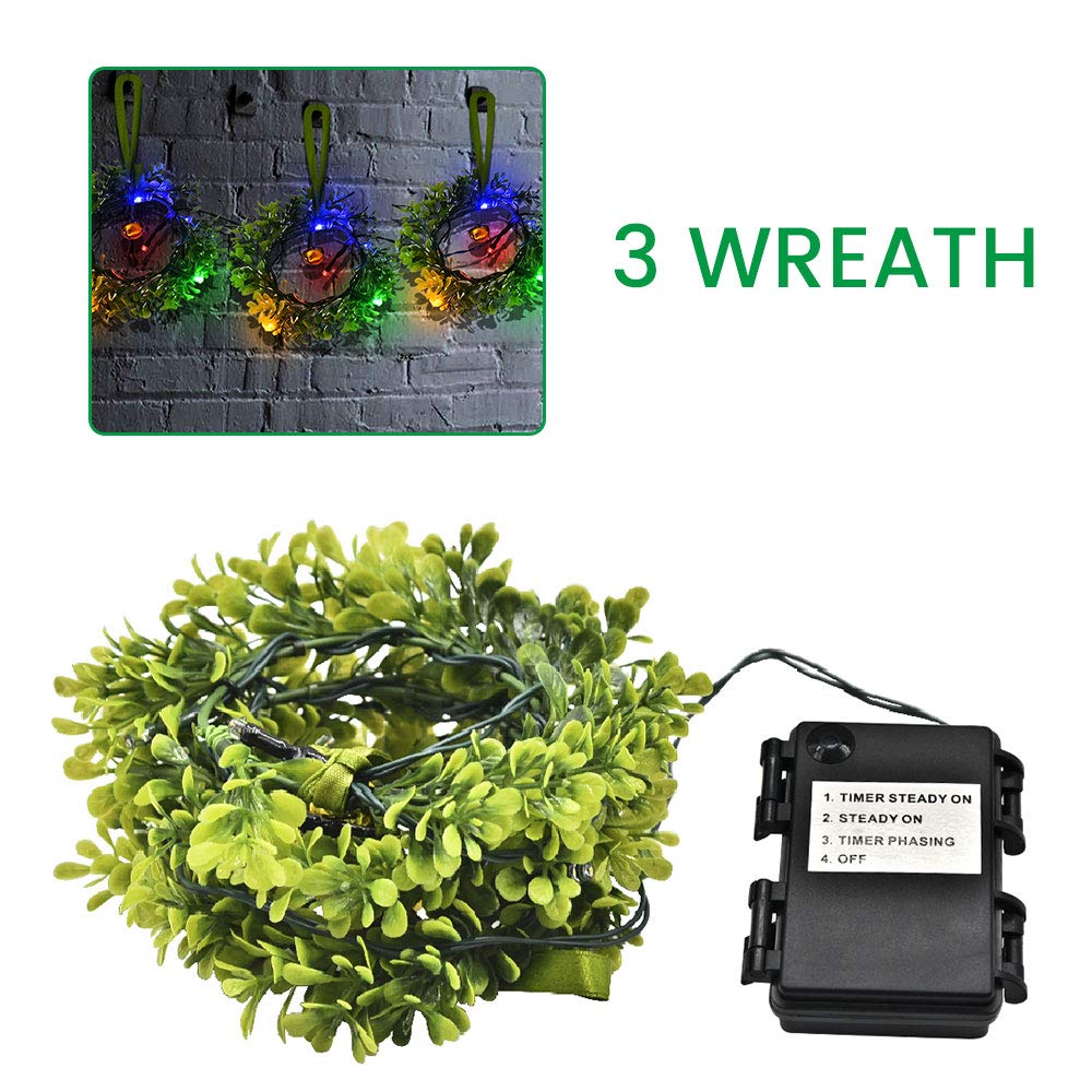 DOLUCKY LED String Lights, Outdoor Waterproof Wreaths Christmas Lights, Decorative Multicolor Battery Powered LED Fairy Lights for Indoor Wedding Party Windows Fence Gardens Homes(2 Packs)