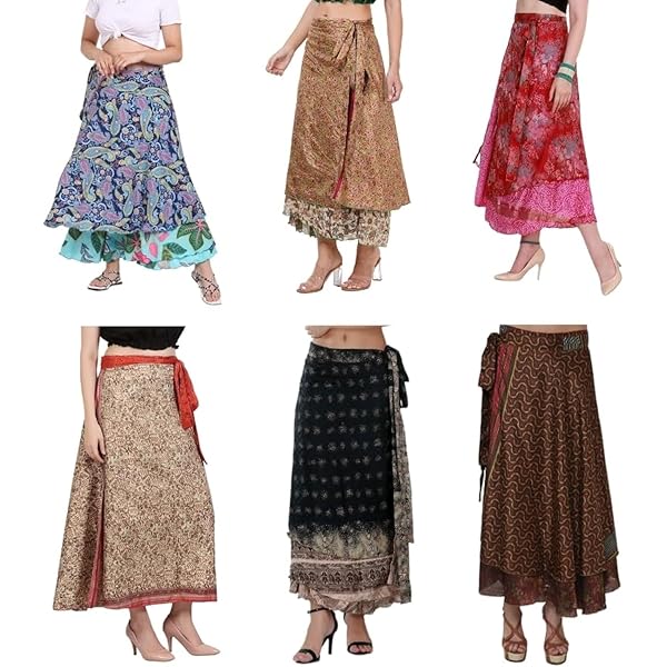 新品　JSELF Seer Decorative Wrappants&skirt Wevez® Indian wrap Around Skirt | Silk wrap Skirts for Women