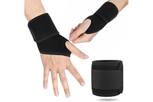 MOVGNAW Carpal Tunnel Wrist Brace, Wrist Brace Night Support for Fitness,Weightlifting, Wear Anywhere&Adjustable, For Women Men - Right & Left Hands (Black)