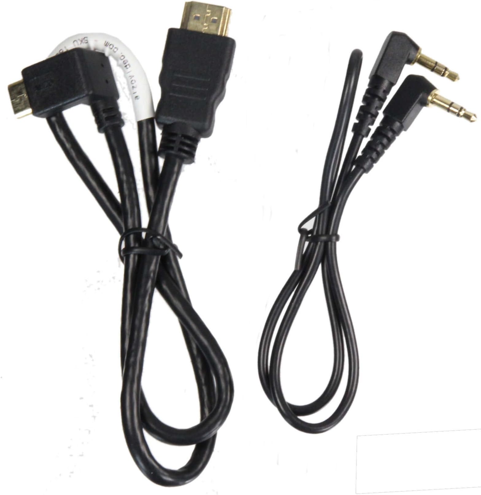 ALZO DSLR Audio and Video HDMI 2 Right Angle Short Cord Cables Kit White for Canon