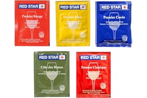 North Mountain Supply - RS-SP-5 Red Star Sampler Pack Wine Yeast - Pack of 5 - With Freshness Guarantee