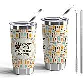 CWEGSJ Hairstylist Gift Hairdresser 20oz Tumbler with Lid and Straw Cosmetician Graduation Gift Barber Travel Cup Beautician Mug (Tumbler-Peace Hairstylist)