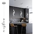 CANEOE Modern Pendant Light Kitchen Island Lighting 6000K Chrome LED Pendant Light Fixtures Over Island Adjustable Height Pendant Lighting for Kitchen Island Dining Room Bedroom Pendant Lamp,1 Pack