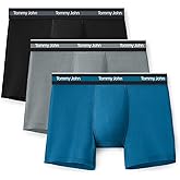 Tommy John Men's Comfort Micro Trunk Boxer Brief Underwear - 4" 3-Pack, 4-Way Stretch, Stay-Put Waistband, Support Pouch