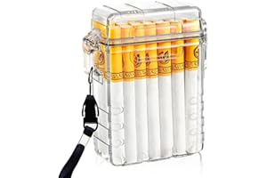 JOUGE Cigarette Case for Full Pack 20pcs Regular King Size Cigarettes Waterproof Transparent Cigarette Box (Transparent)