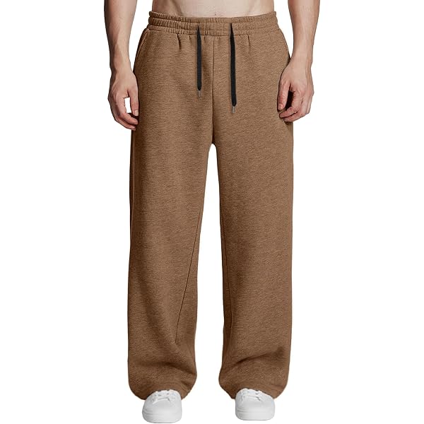 Pantalon De Survêtement Homme – Coupe Large – Bas Ouvert – Fermeture Éclair – Taille Élastique – Deux Poches – Pour Sport Et Détente - 10