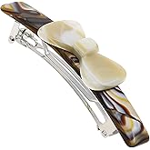 Camila Paris CP3370 French Hair Barrette Clip for Girls, Handmade Onyx and Alba, Strong Hold Grip Hair Clips for Women, No Slip and Durable Styling Girls Hair Accessories, Made in France