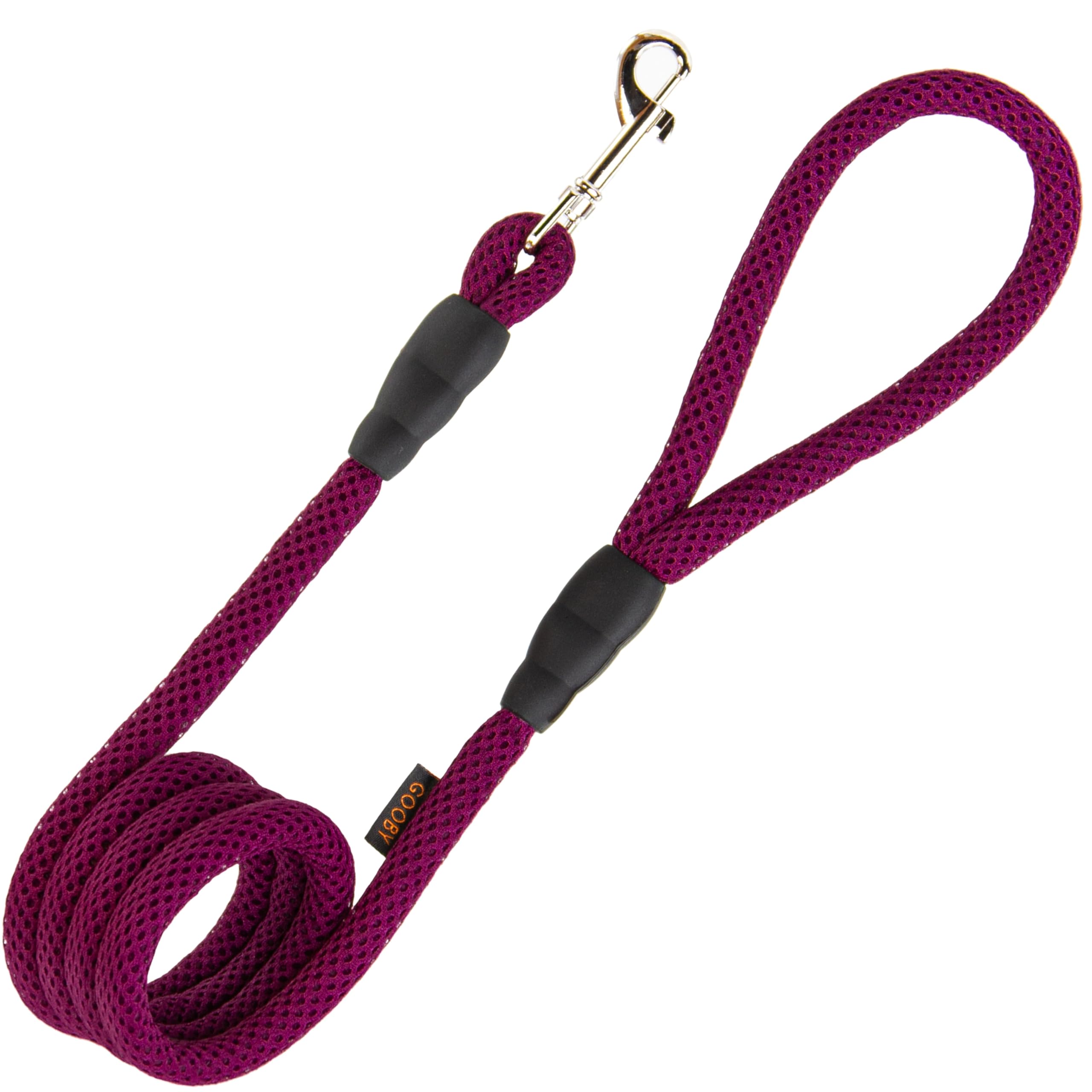 Gooby Mesh Leash - Purple, 4 FT - Breathable Mesh 4 Foot Leash for Small Dogs with Bolt Snap Clasp - On The Go Dog Leashes for Small, Medium, and Large Dogs