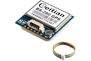 DEEGOO-FPV BS-280 GPS Module Glonass Module Navigation RS-232 Level (Arduino GPS, Drone Microcontroller GPS Receiver) for 51 Microcontroller STM32 Arduino UNO R3 with IPEX Antenna High Sensitivity