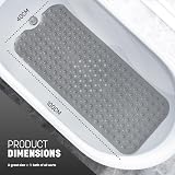 KEPLIN Premium Non-Slip Bath Mat 40x100cm 200 Suction Cups Grey view 2