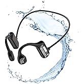 Tictoyo Bone Conduction Headphones - 2023 New Waterproof Bone Conduction Head Phones with Mic, 5.3 Open-Ear Earbuds Sports Headphones Ear Bone Running Music Headphones (Black)