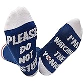 Novelty Crew Socks - Please Do Not Disturb, I’m Watching The Game Sports Birthday Gifts Gifts for Baseball Lover Father Day Gift for Dad Grandpa Baseball Lover Husband and Boyfriend Men Papa