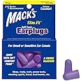 Mack's Slim Fit Soft Foam Earplugs, 10 Pair - Small Ear Plugs for Sleeping, Snoring, Traveling, Concerts, Shooting Sports & P