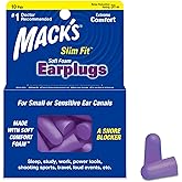 Mack's Slim Fit Soft Foam Earplugs, 10 Pair - Small Ear Plugs for Sleeping, Snoring, Traveling, Concerts, Shooting Sports & P