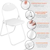 Nyxi Folding Chair Padded Paris Faux Leather White, Steel Frame 114kg view 3