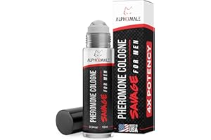 AlphaMale Pheromone Cologne for Men Savage - Subtle, Powerful & Long Lasting Roll On Pheromones Perfumes for Men - Best Men's Pheromone Perfume to Attract Women - 10 ml (0.34 oz)