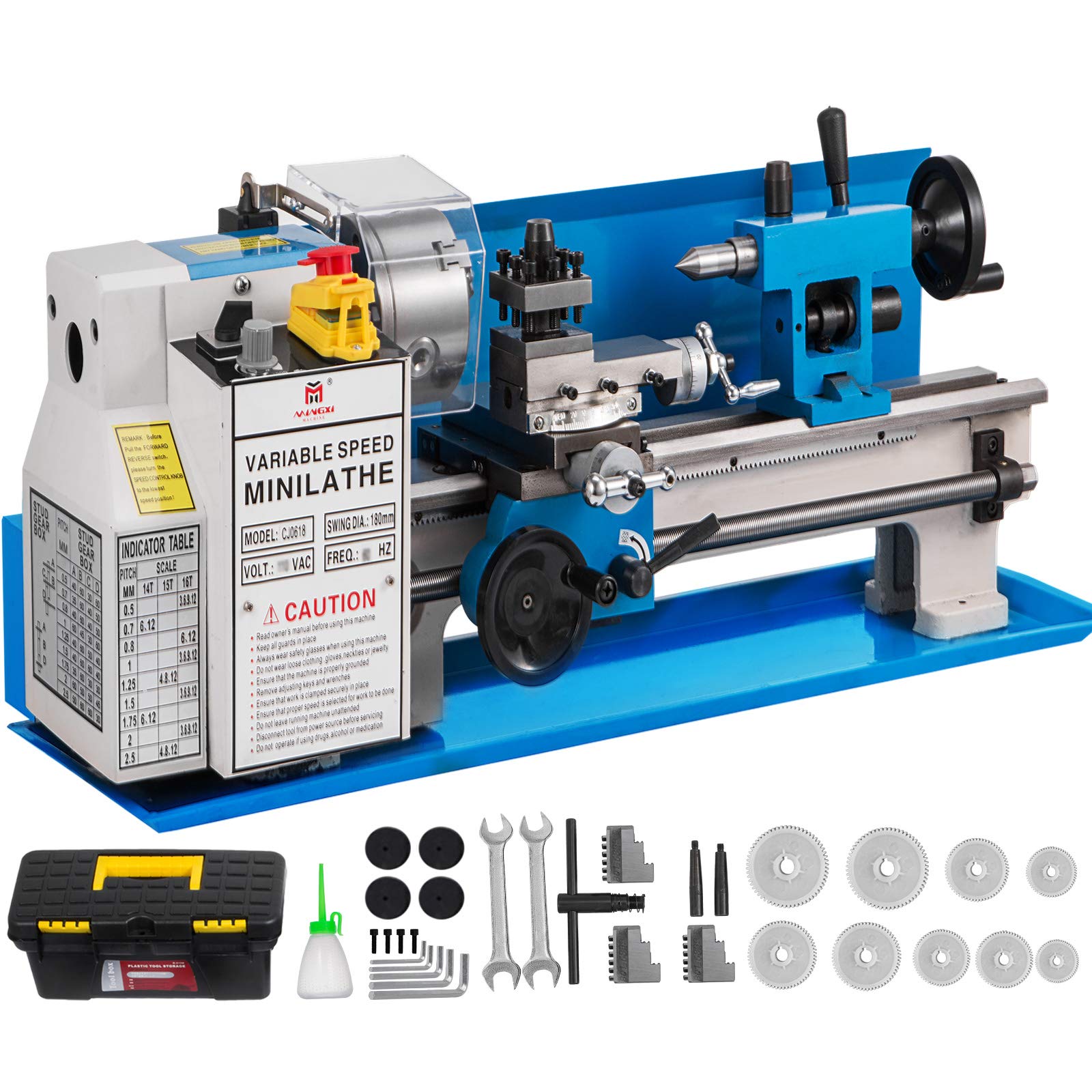 BestEquip Metal Lathe 7" x 14",Mini Metal Lathe 02250 RPM Variable