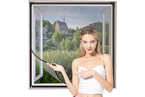 NeatiEase Adjustable DIY Magnetic Window Screen Max 55"H x 36"W(140 x 90 cm) Fits Any Size Smaller DIY Easy Installation Edit