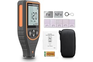 S.Fine Paint Thickness Gauge for Cars, 0-118 mil Digital Paint Meter, Car Coating Tester with Limit Alarm & Rotating Screen