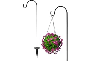 ESPORTBLE 24-Inch Shepherd Hook, 2-Pack - Versatile Outdoor Garden Hooks for Decorative and Functional Use