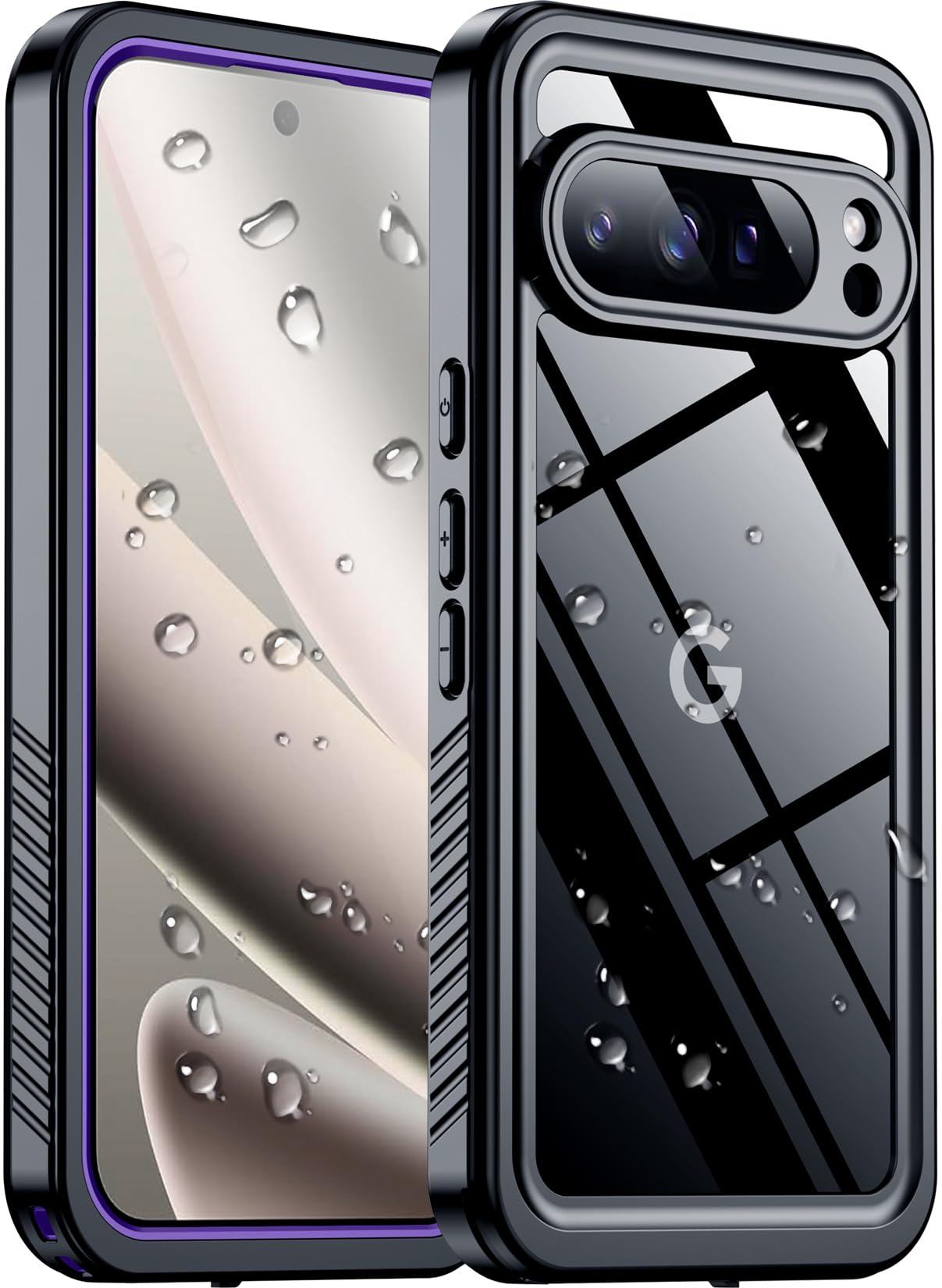 SPIDERCASE for Google Pixel 10 Pro XL Case Waterproof, [12FT Military-Grade Drop Protection] [IP68 Water Resistance] [Privacy Screen Protector] Full Body Protection Phone Case-Purple
