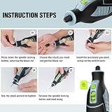 WORKPRO 12V Cordless Rotary Tool Kit 114 Accessories 5 Gears 7500-32000 RPM view 6
