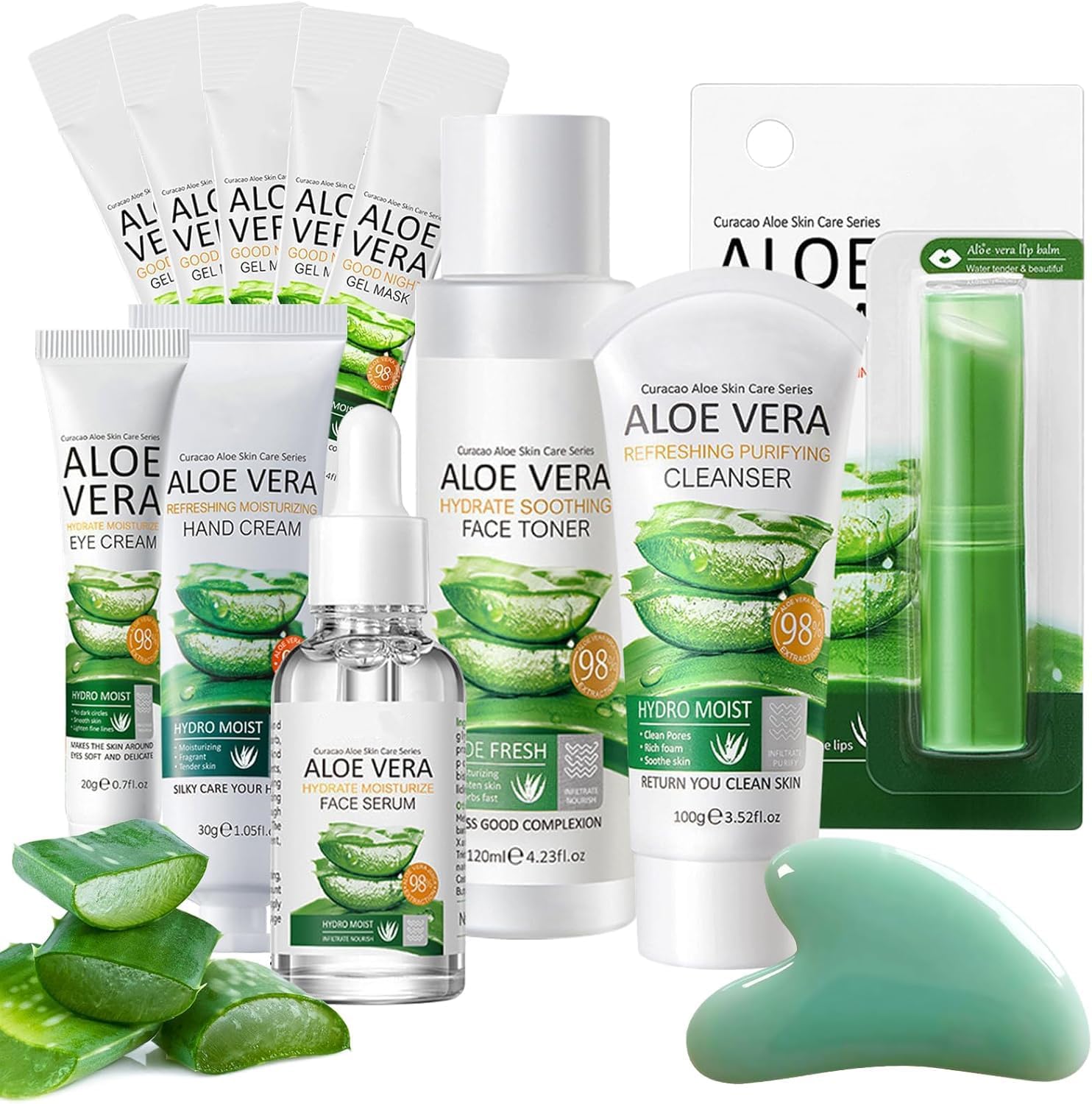 12PCS Skin Care Gift Sets for Teenage Girls, Aloe Vera Skincare for Women, Simple Pamper Face Care Kit for Teen